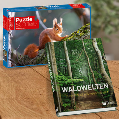 Eichhörnchen-Puzzle + Buch »Waldwelten« (2er-Set)