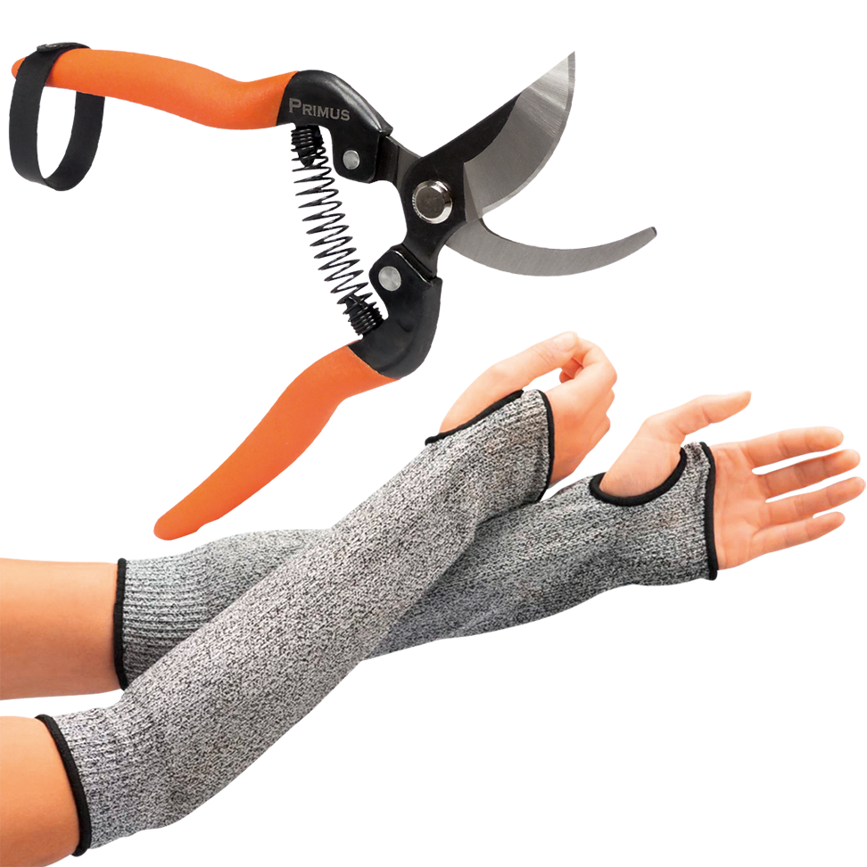 Schnittschutz-Armlinge & Schere (im Set)