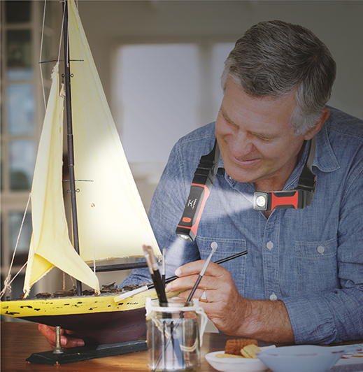 Halslampe mit abnehmbaren Magnetleuchten