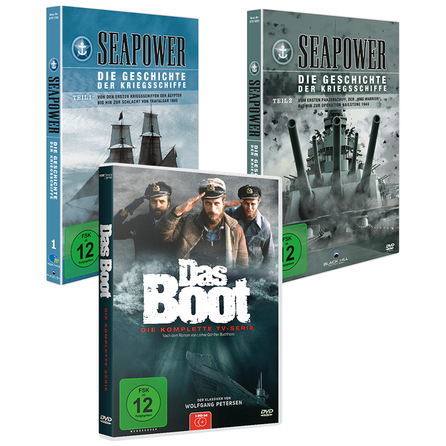 Abenteuer zur See: Das Boot (komplette TV-Serie), Seapower - Die Geschichte der Kriegsschiffe I+II