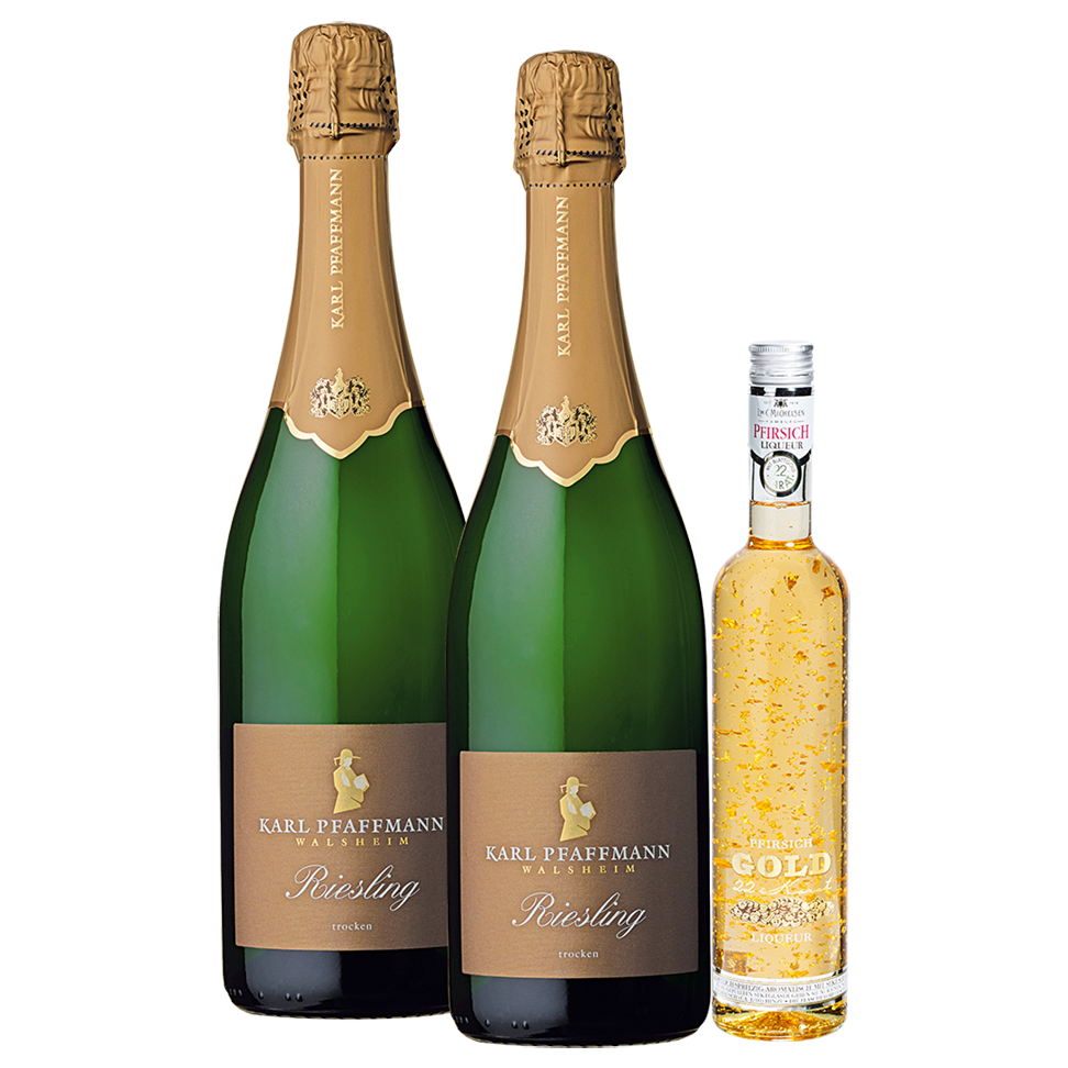 Sektpaket Pfaffmann und Gold-Pfirsichlikör