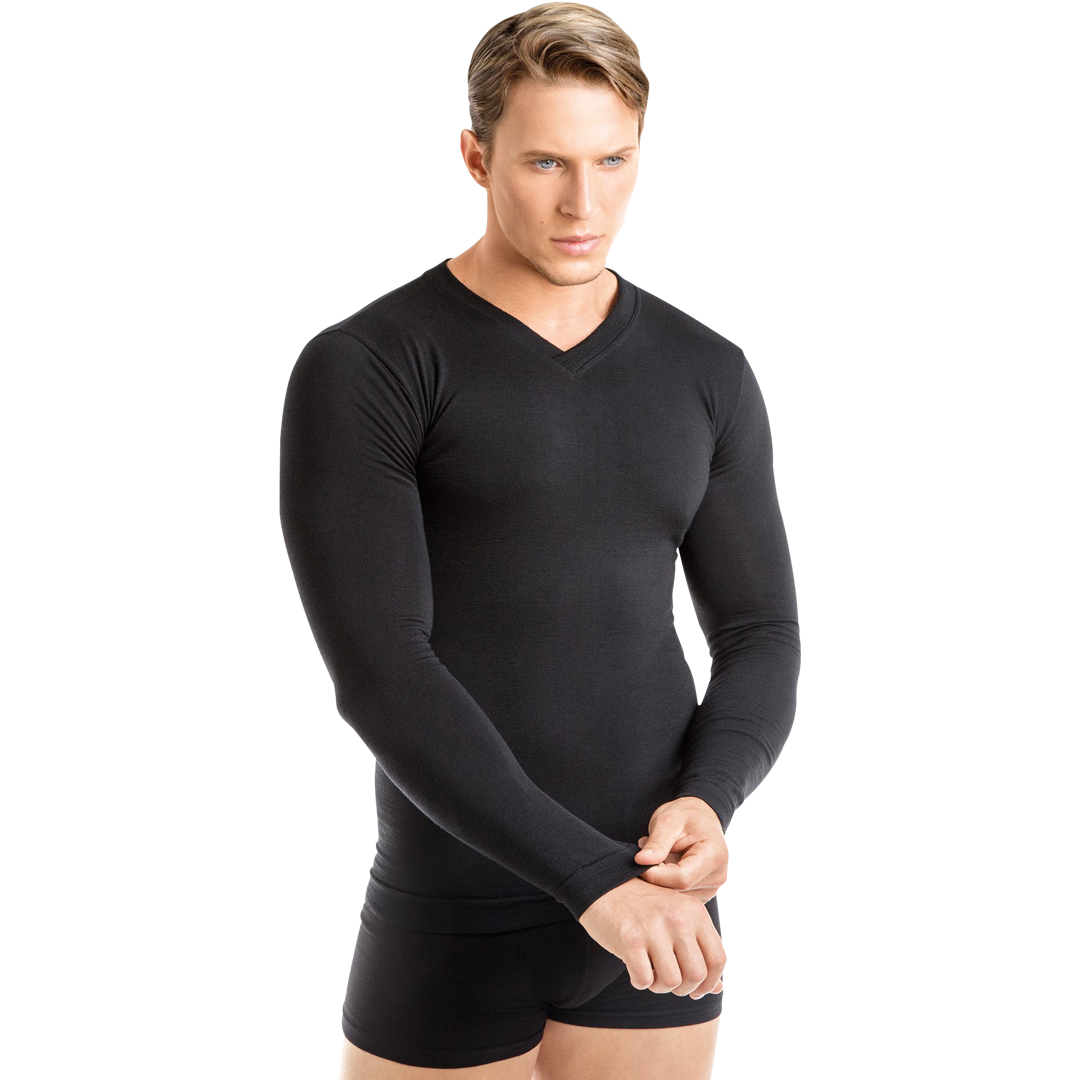 HERREN THERMO-T-SHIRT MIT MERINOWOLLE